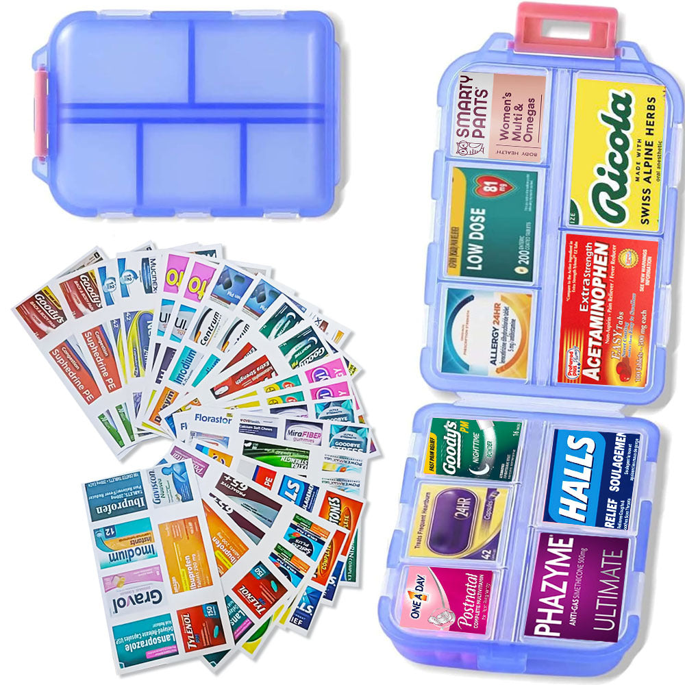Mroace Portable 7-Day Mini Pill Organizer Case