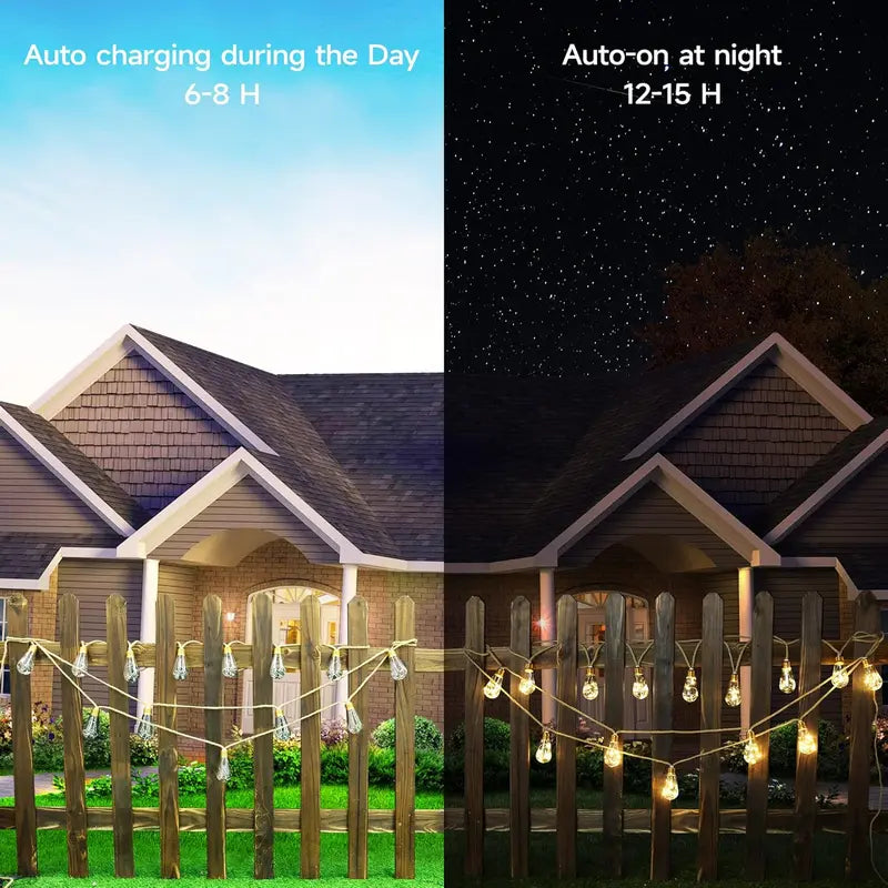 Mroace Outdoor backyard solar string lights