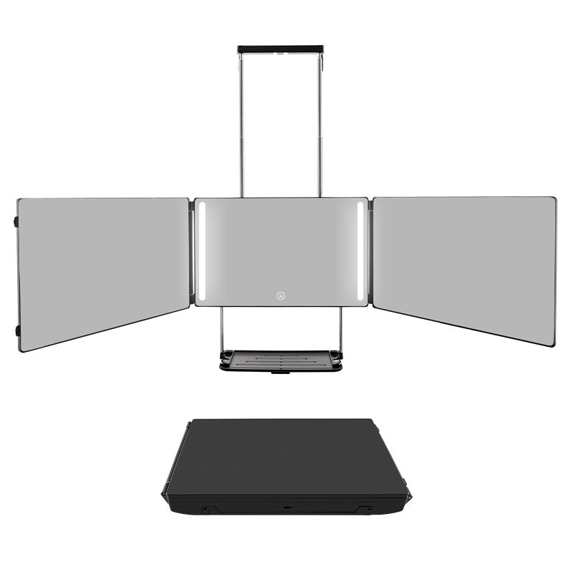 Mroace 3-Way 360° Rechargeable LED Haircut Mirror