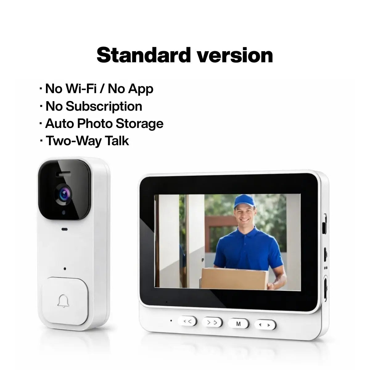 Mroace No WiFi Video Doorbell with Screen
