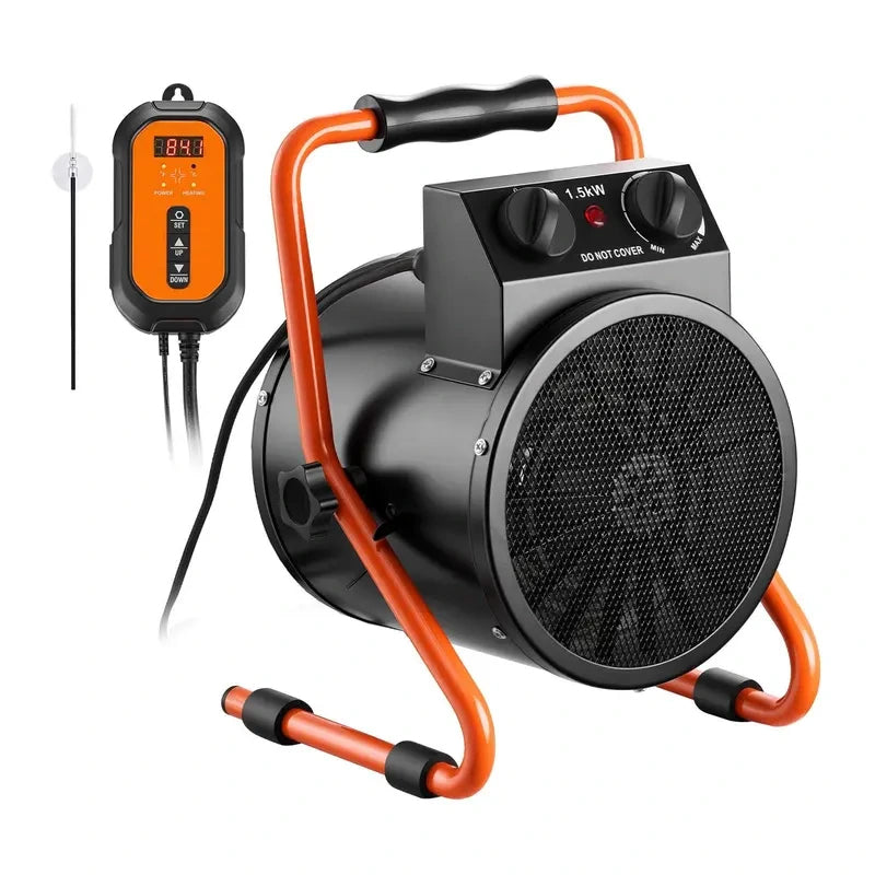 Mroace 1500W Electric Greenhouse Heater with Digital Thermostat IPX4