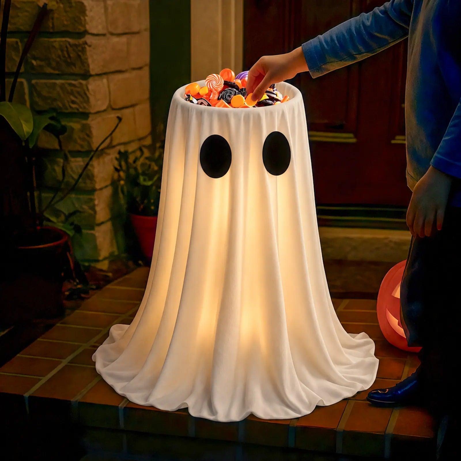Mroace Glow In The Dark Ghost Candy Holder Bowl