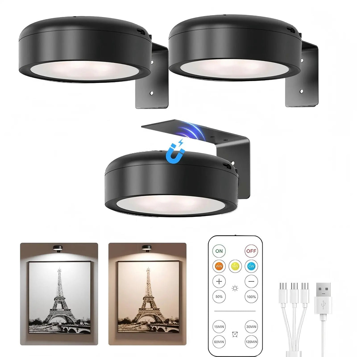 Mroace Dimmable Magnetic RGB LED Picture Lights