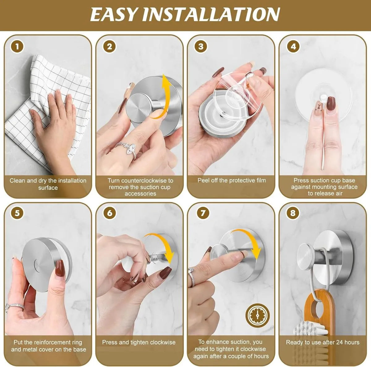 Mroace Heavy Duty Waterproof Rustproof Suction Cup Hooks