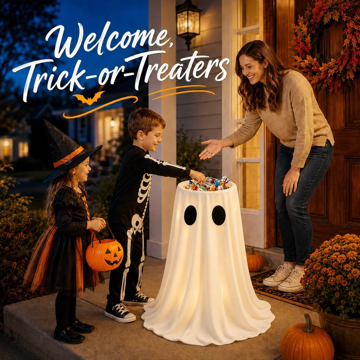 Mroace Glow In The Dark Ghost Candy Holder Bowl