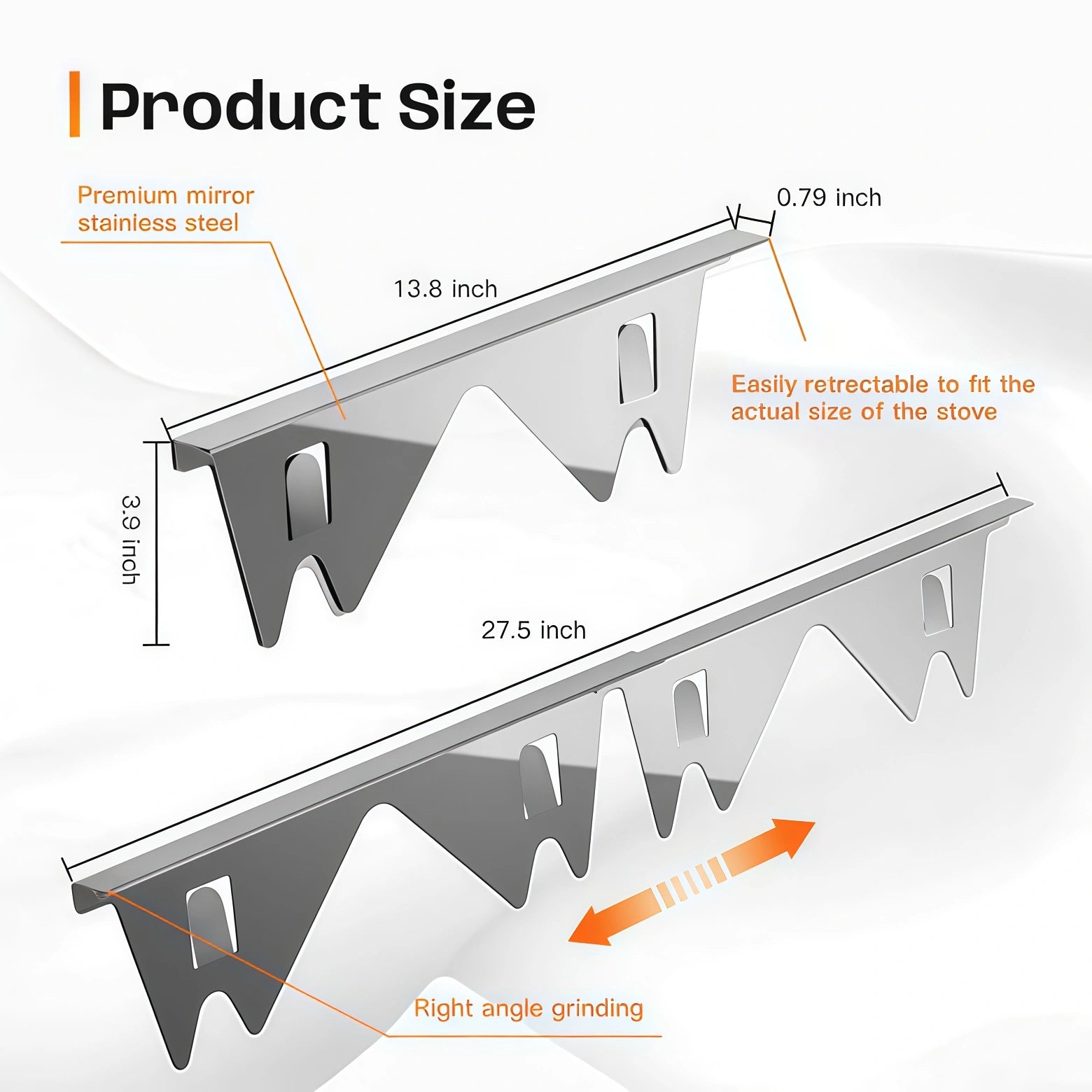 Mroace Heat Resistant Stainless Steel Stove Gap Cover