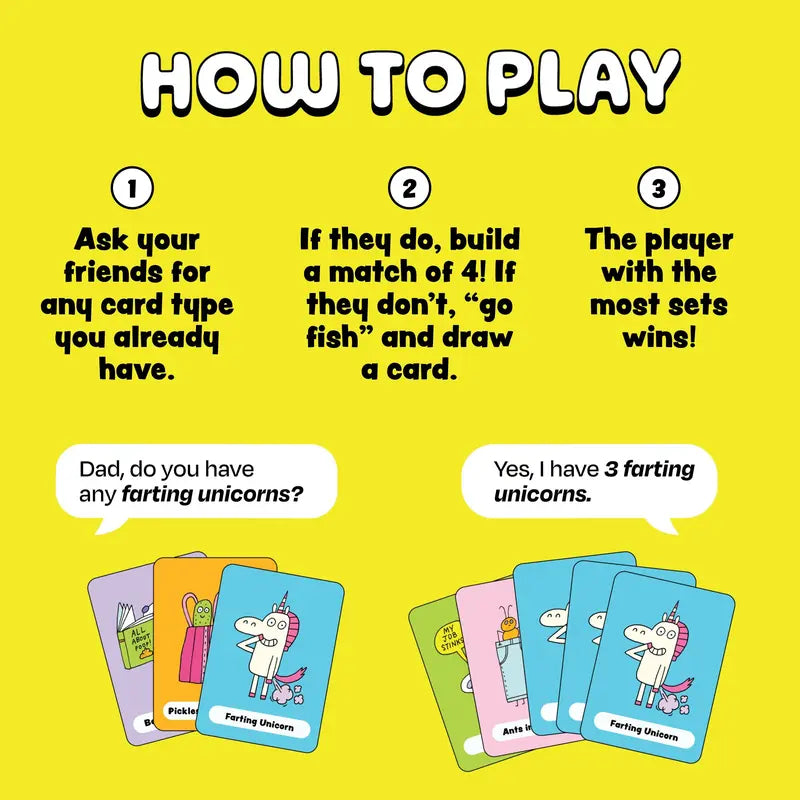 Mroace Funny Unicorn Go Fish Card Game