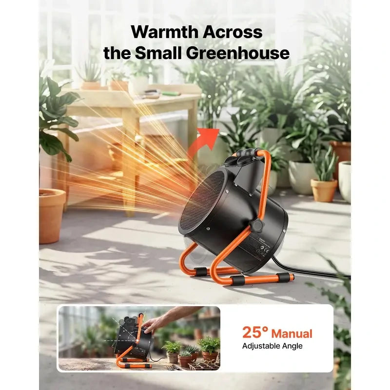 Mroace 1500W Electric Greenhouse Heater with Digital Thermostat IPX4