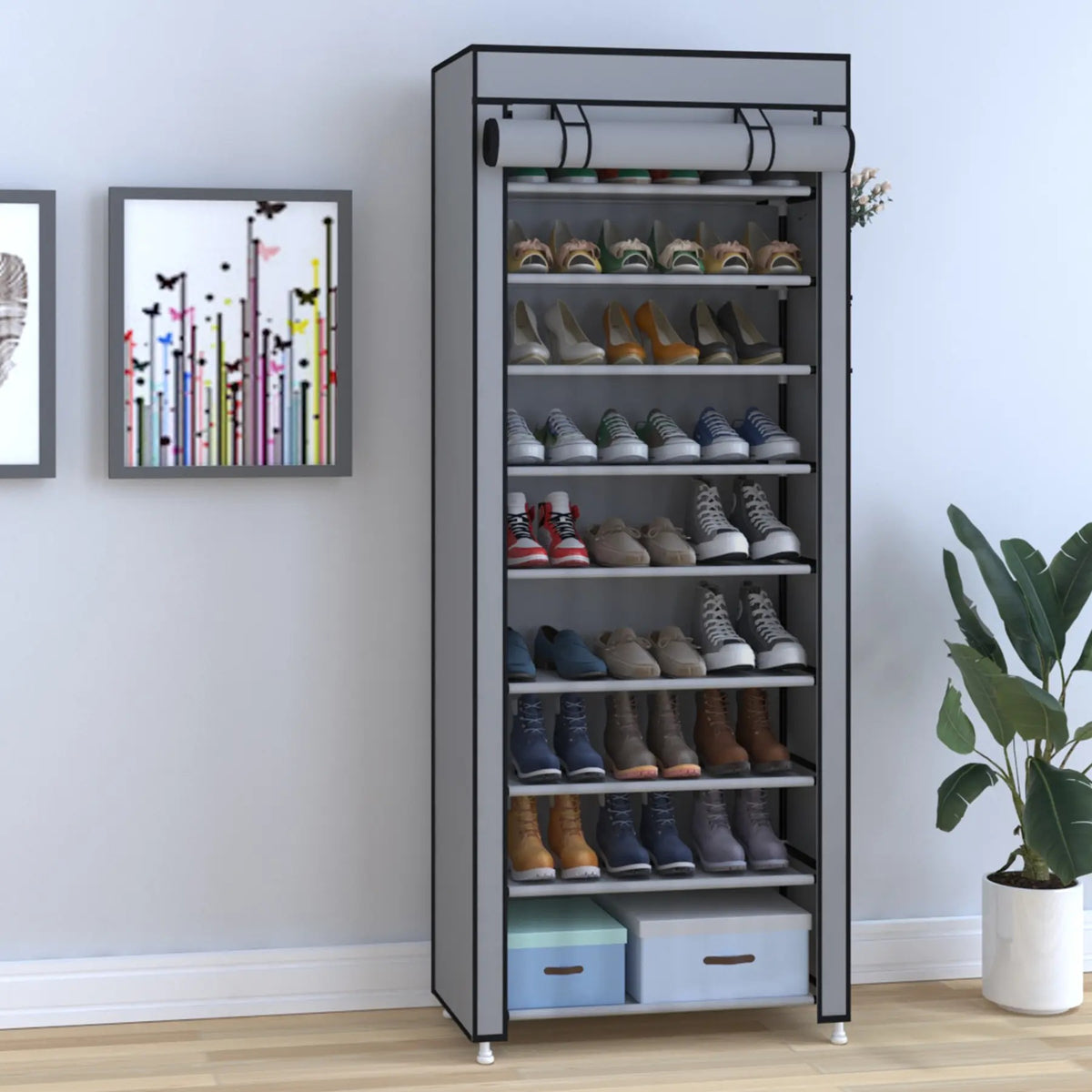 Mroace Adjustable Dustproof Shoe Storage Rack