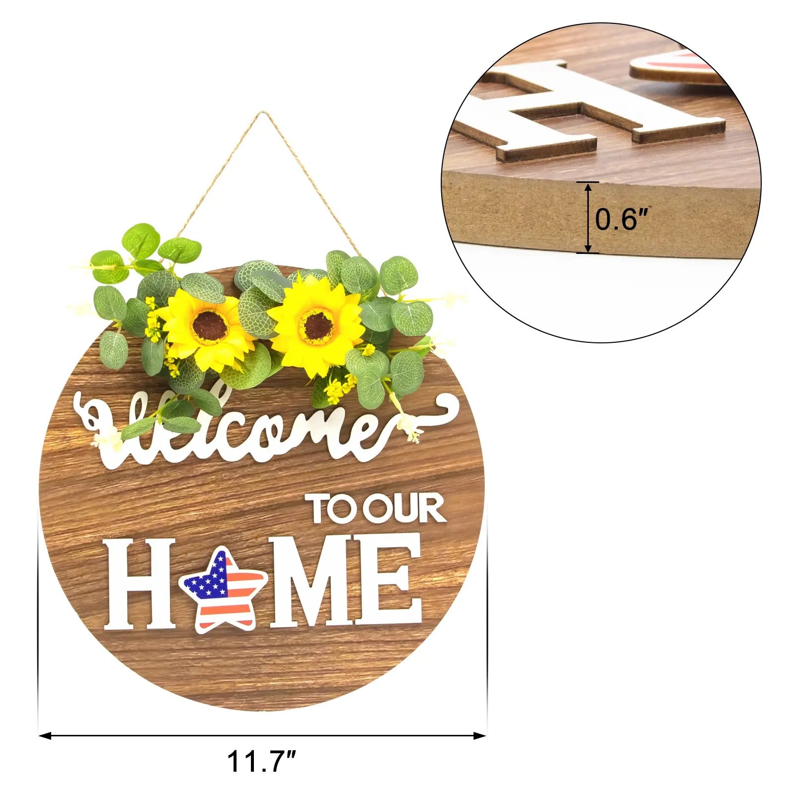 Mroace Wooden Welcome Door Sign