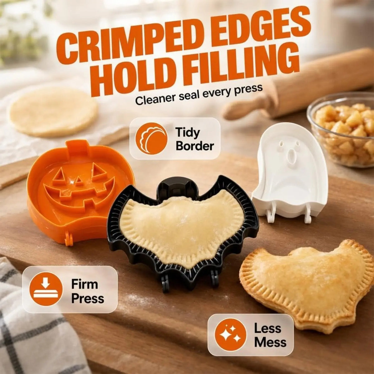 Mroace Halloween Hand Pie Mold Set