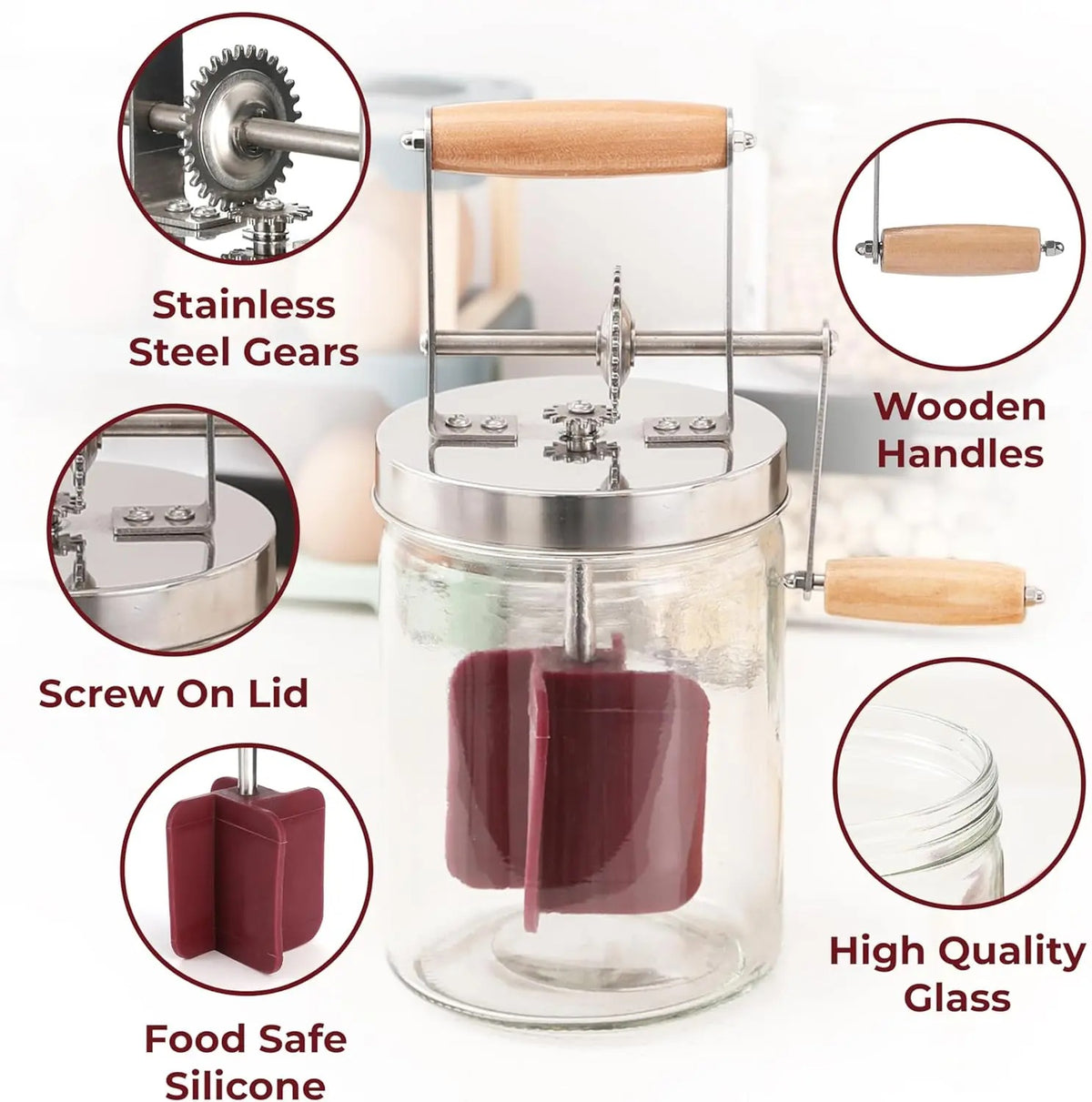 Mroace Manual Hand Crank Butter Churner
