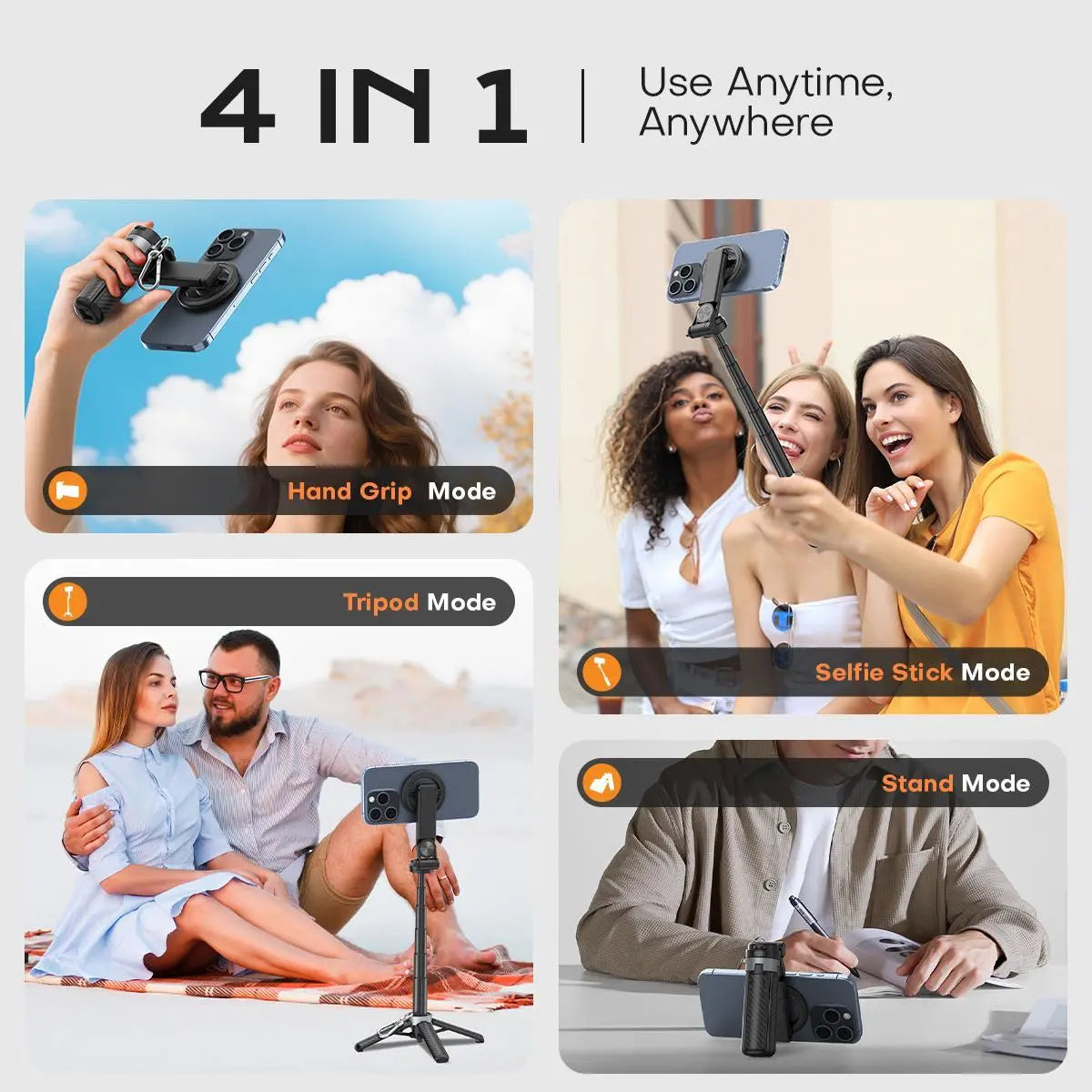 Mroace Magnetic Selfie Stick With Bluetooth Remote Control