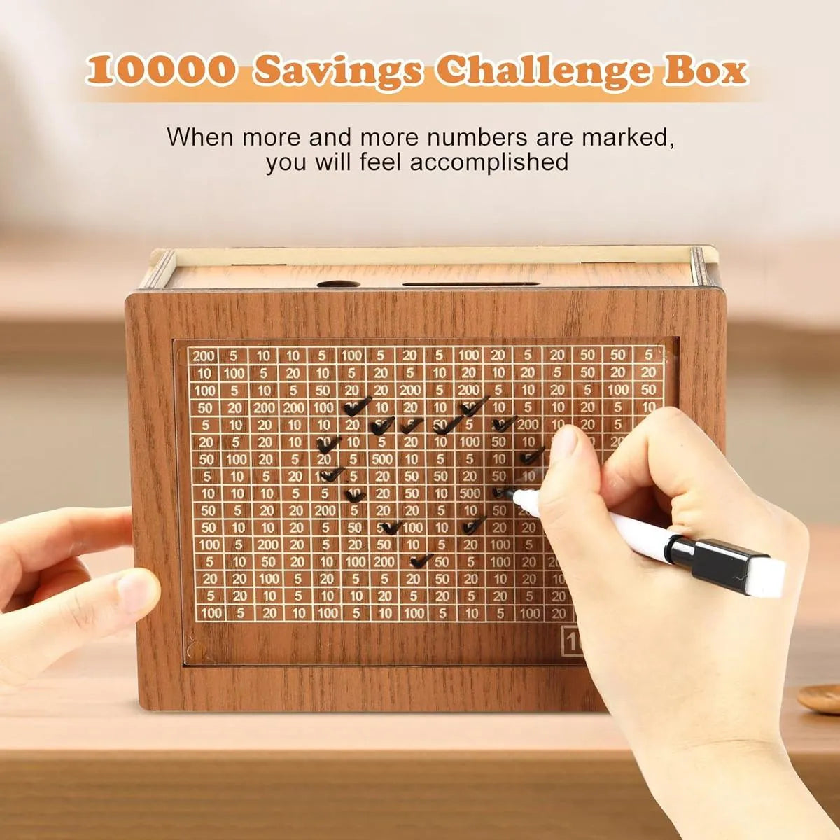 Mroace Wooden Digital Counting Coin Bank Savings Box