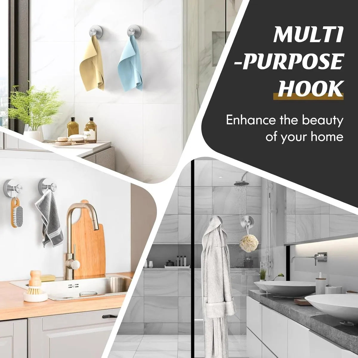 Mroace Heavy Duty Waterproof Rustproof Suction Cup Hooks