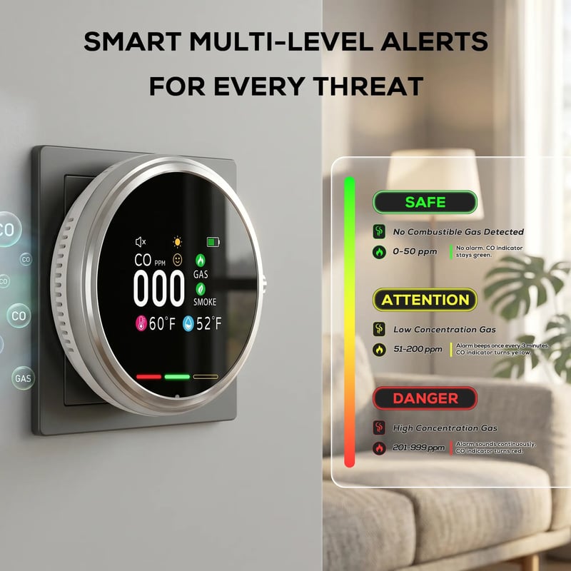 Mroace Portable Gas And Climate Safety Detector