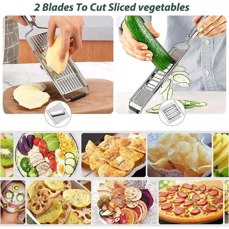 Mroace 4-in-1 Stainless Steel Vegetable Chopper & Cheese Grater