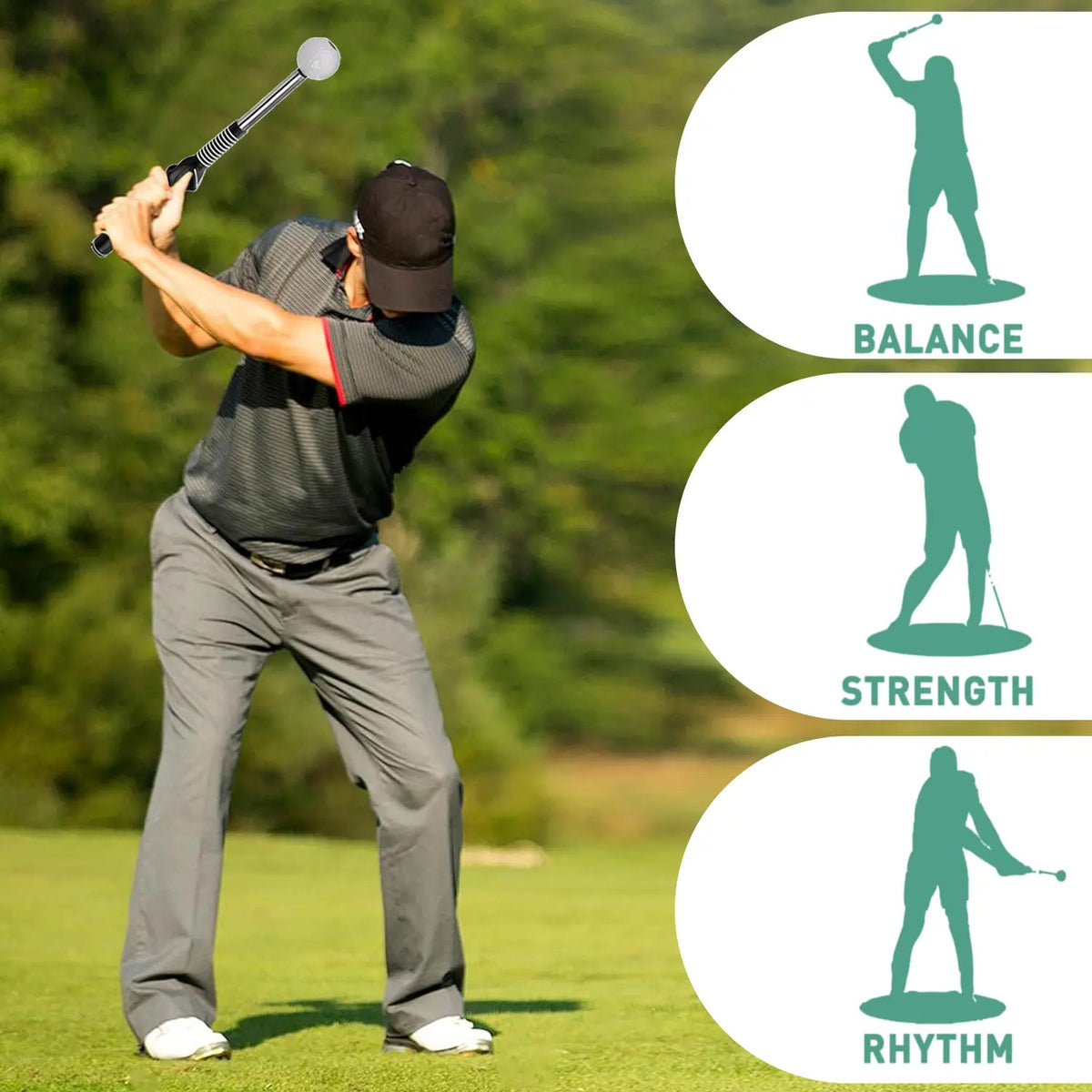 Mroace Retractable Golf Swing Training Aid