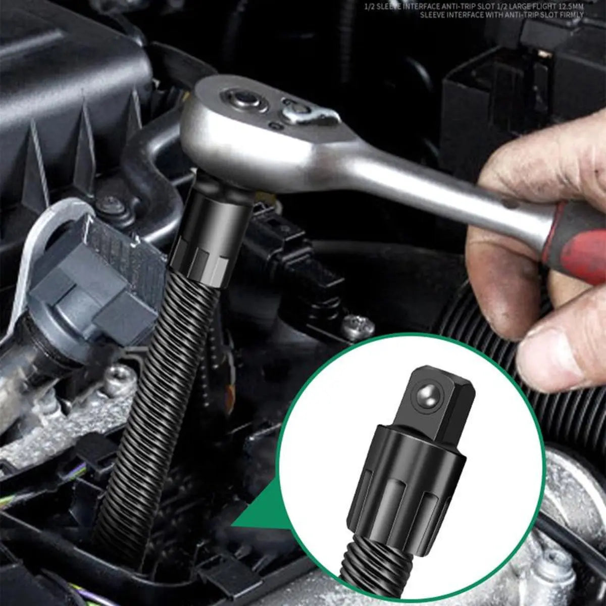 Mroace 1/2 Flexible Shaft Extension Extender Torque Socket