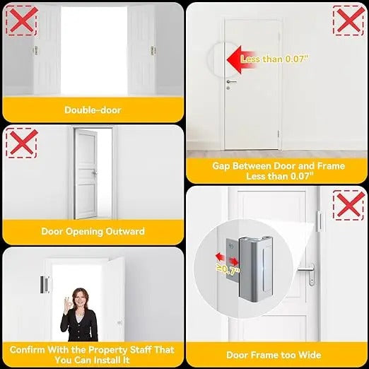 Mroace Heavy Duty Door Reinforcement Lock