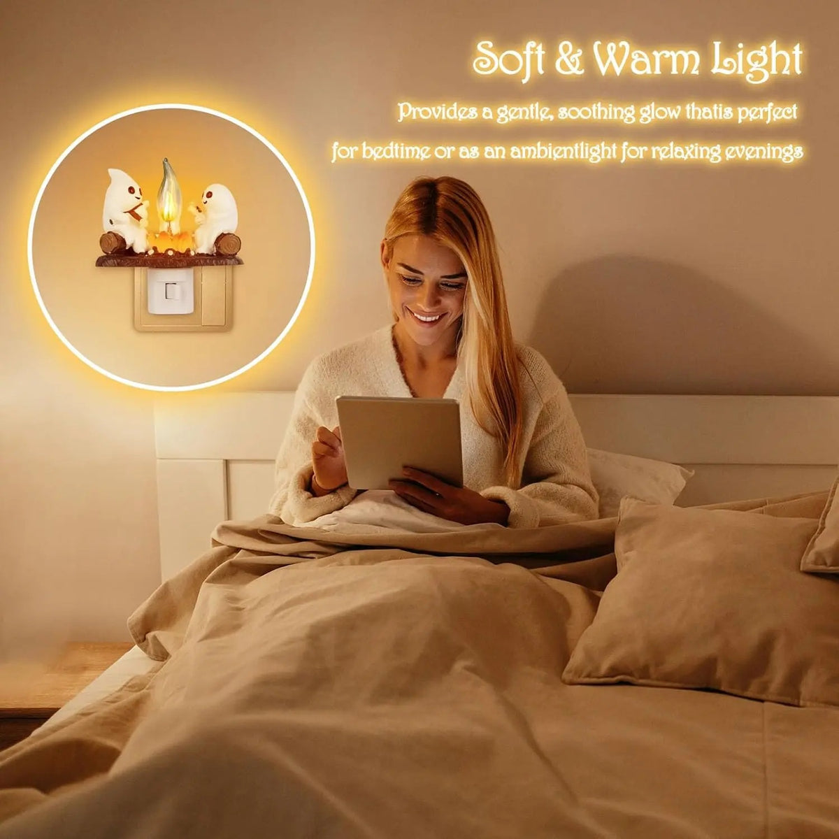 Mroace Ghost Campfire Flickering LED Night Light