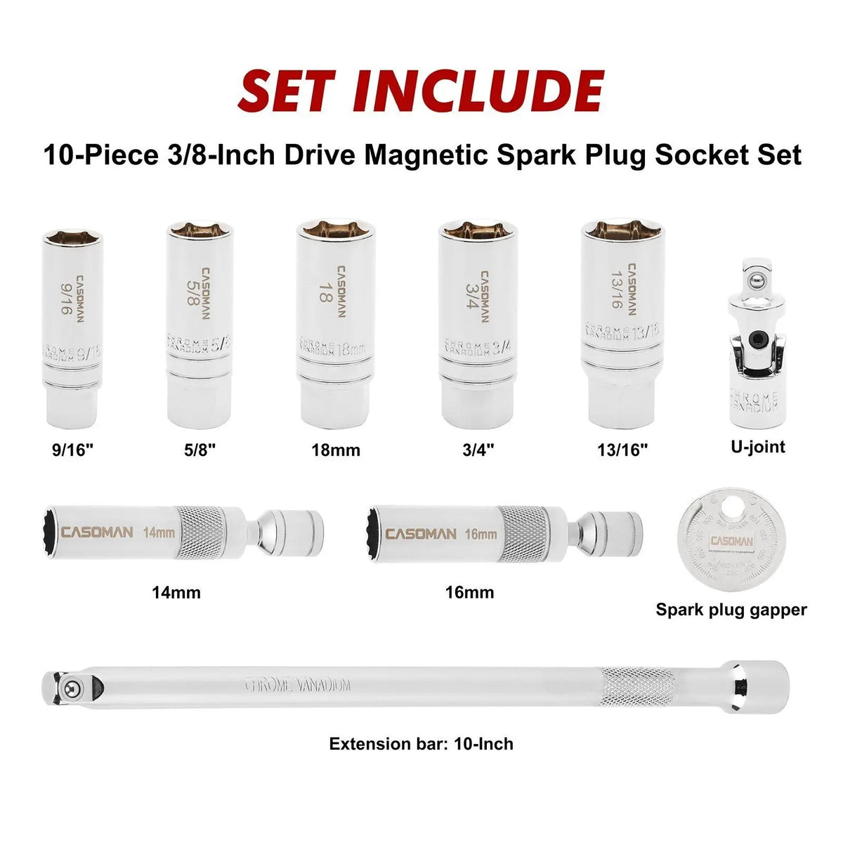 Mroace Magnetic Spark Plug Socket Set