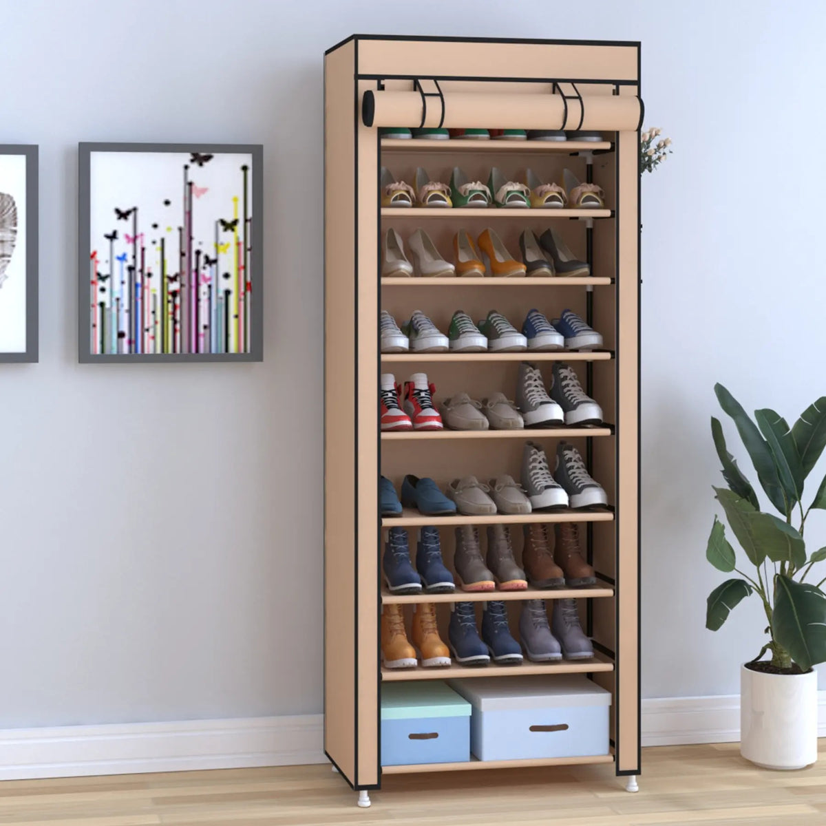 Mroace Adjustable Dustproof Shoe Storage Rack