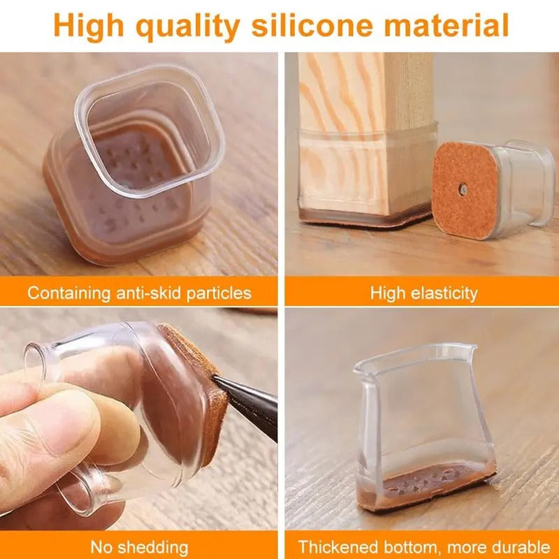 Mroace Noise Reducing Silicone Chair Leg Protectors