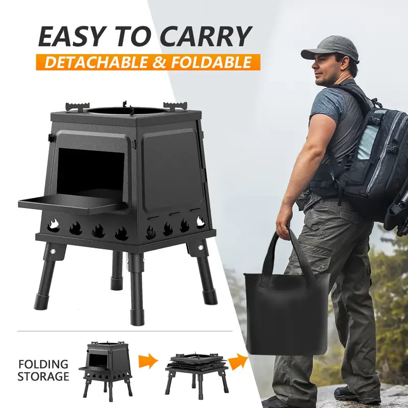 Portable Compact Cast Iron Wood - Image 4