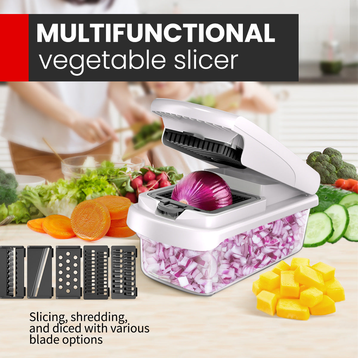 Mroace Stainless Steel Vegetable Chopper and Slicer