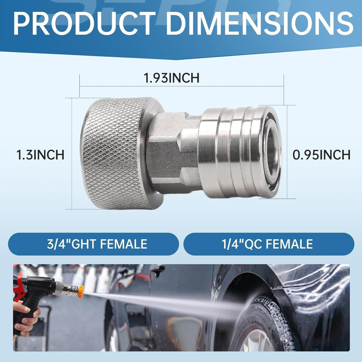 Mroace Garden Hose to Mini Power Washer Adapter
