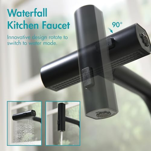 Mroace Pull Down Waterfall Kitchen Faucet