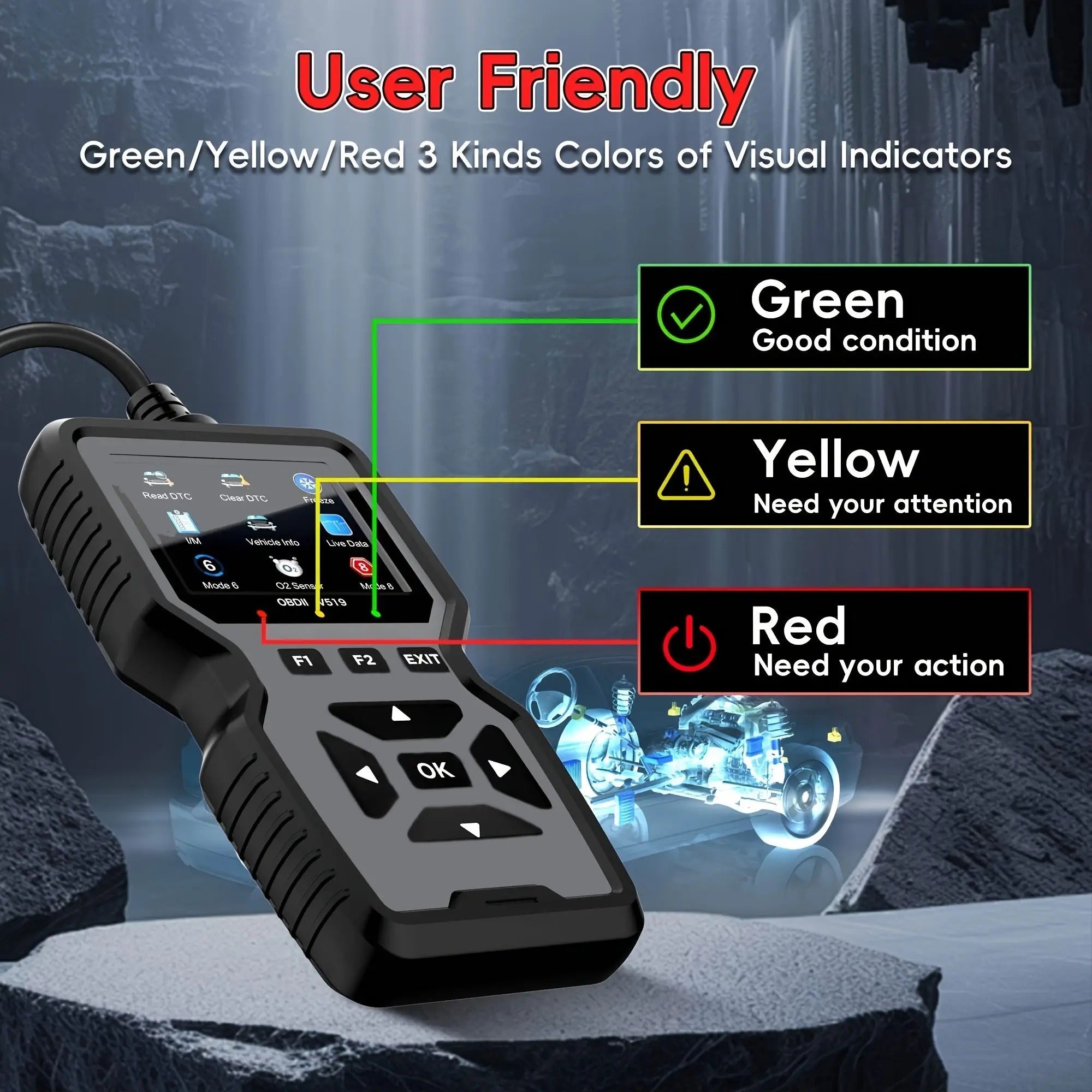 Mroace Handheld OBD Car Diagnostic Scanner