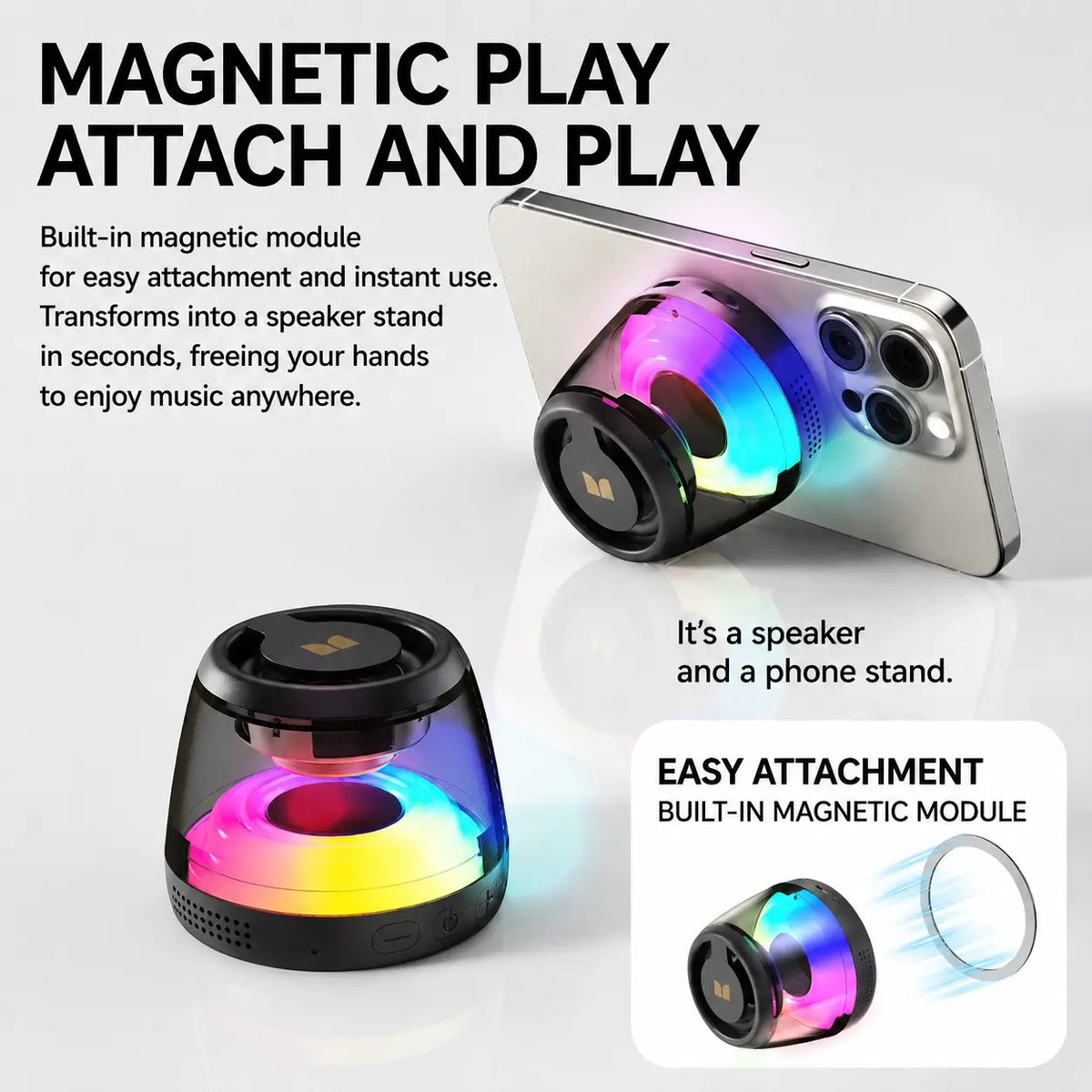 Mroace Magnetic RGB Bluetooth Speaker