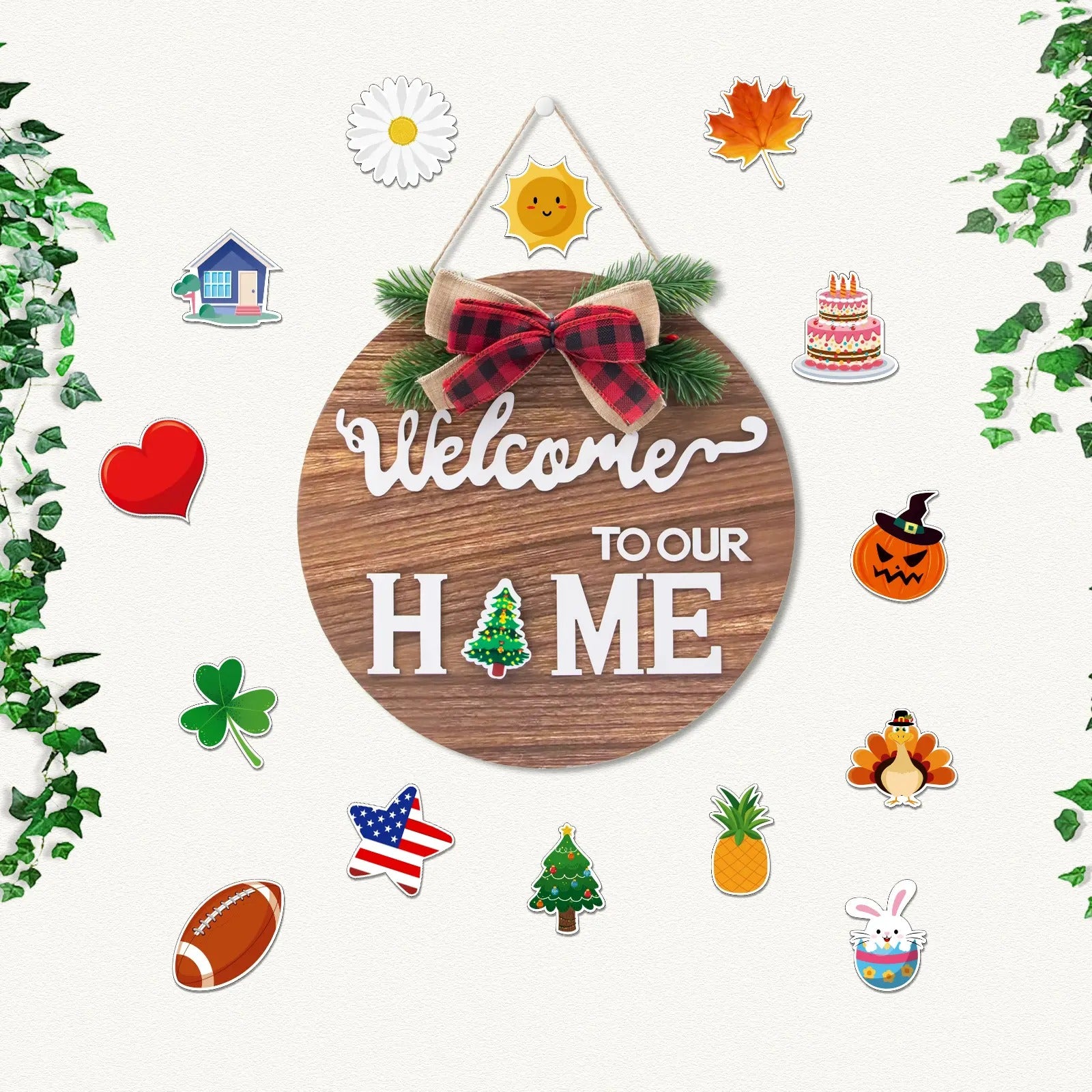Mroace Wooden Welcome Door Sign