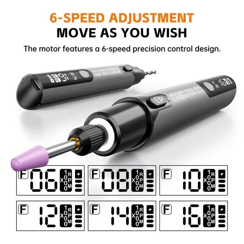 Mroace 6-Speed USB Rechargeable Engraving Pen