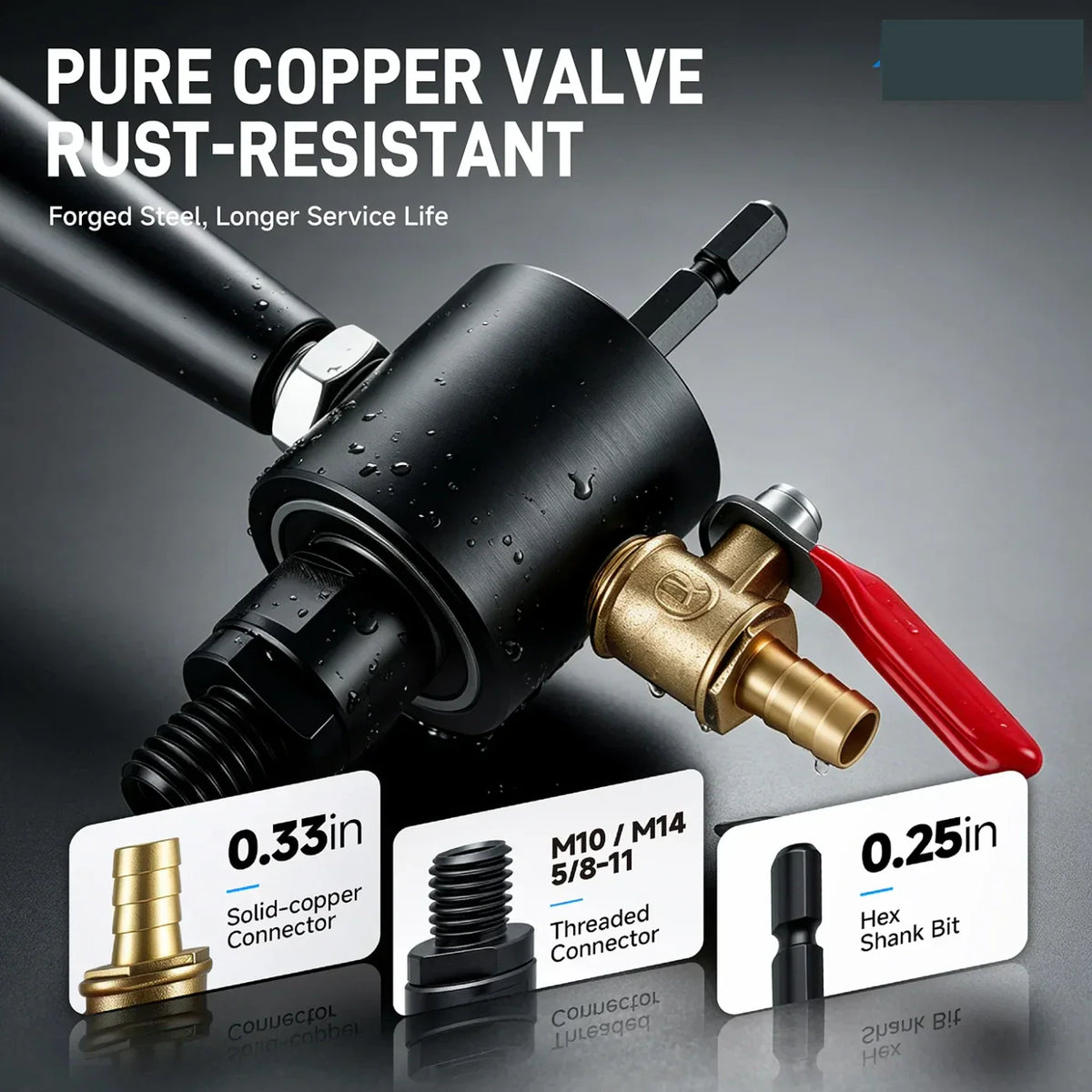 Hand Drill Water Injection Device with Adjustable Valve - Image 5
