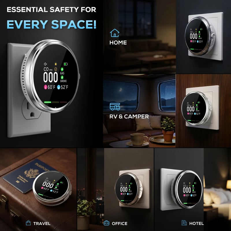 Mroace Portable Gas And Climate Safety Detector