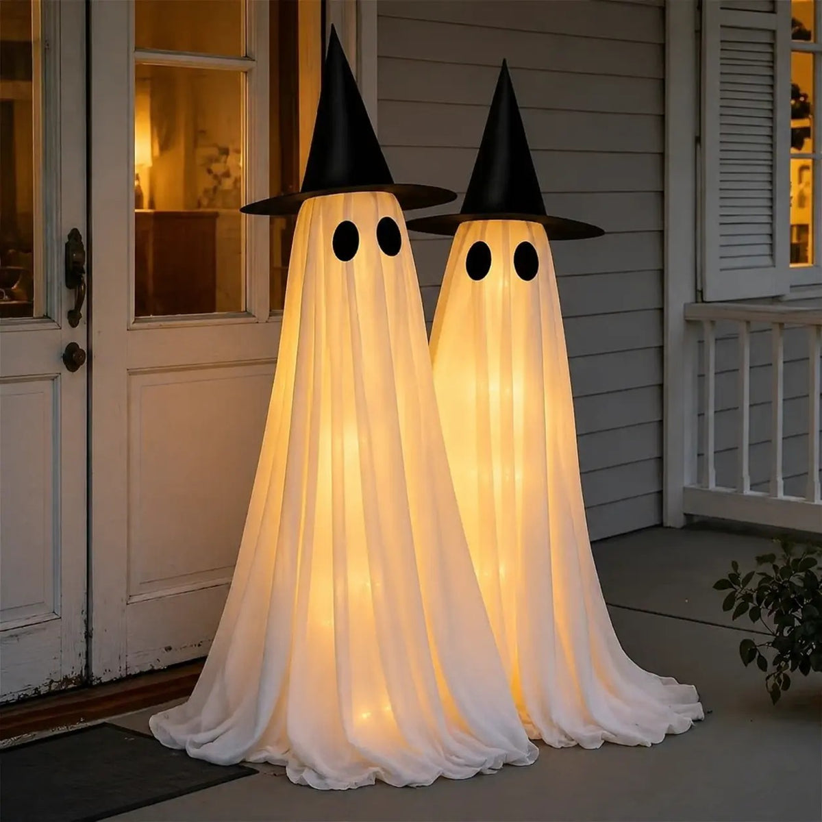 Mroace 2-Piece Battery-Powered LED Ghost String Light Set