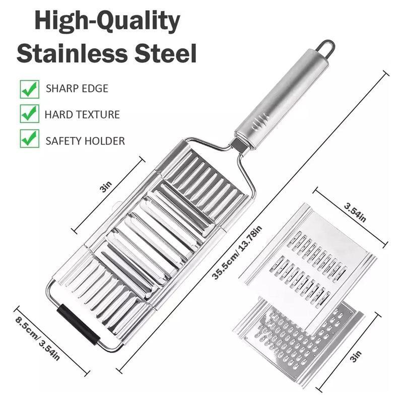 Mroace 4-in-1 Stainless Steel Vegetable Chopper & Cheese Grater