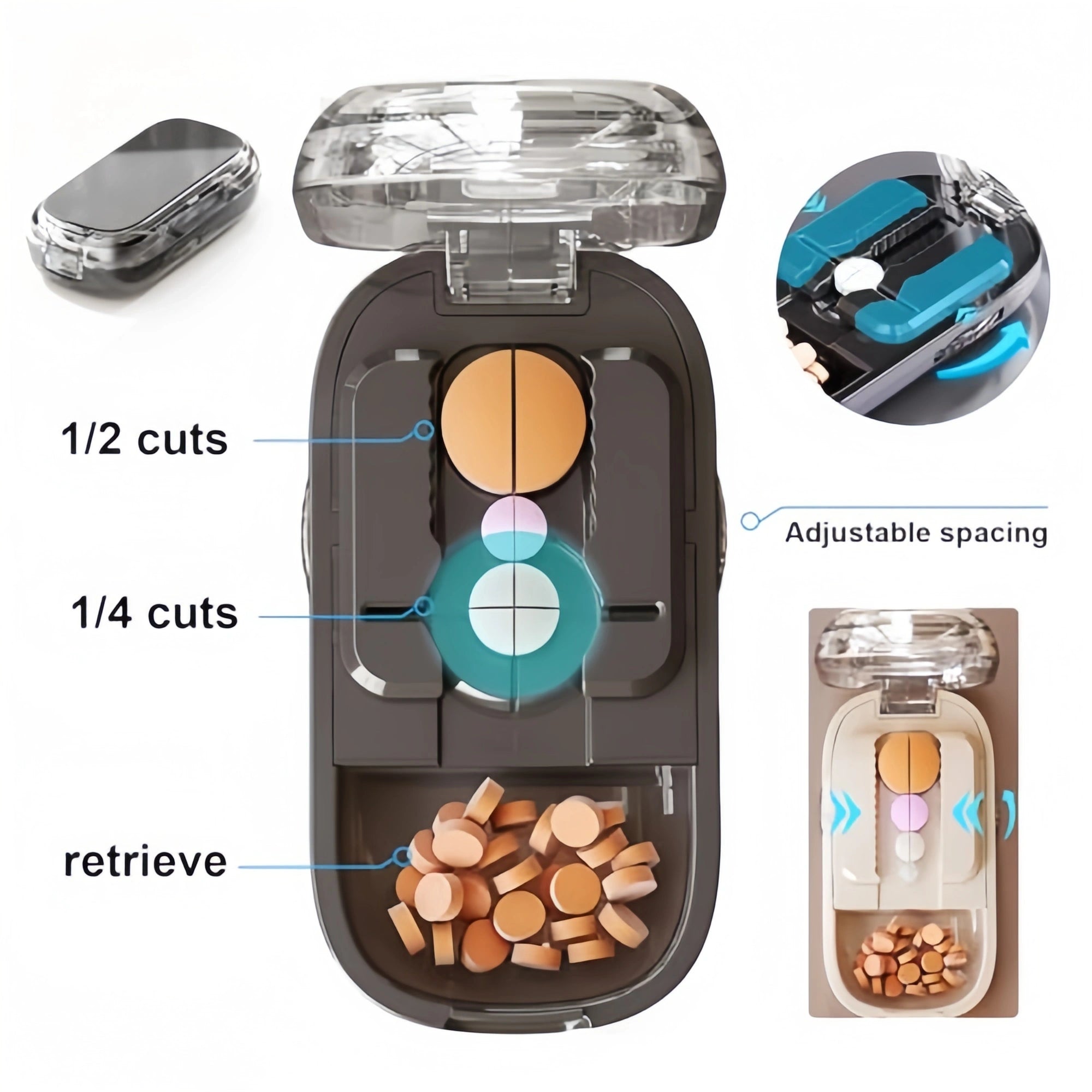 Mroace Adjustable Precision Pill Cutter Splitter