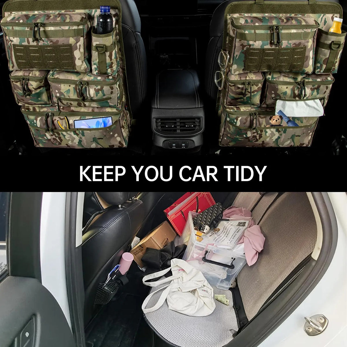 Mroace Tactical Modular Car Seat Organizer Bag
