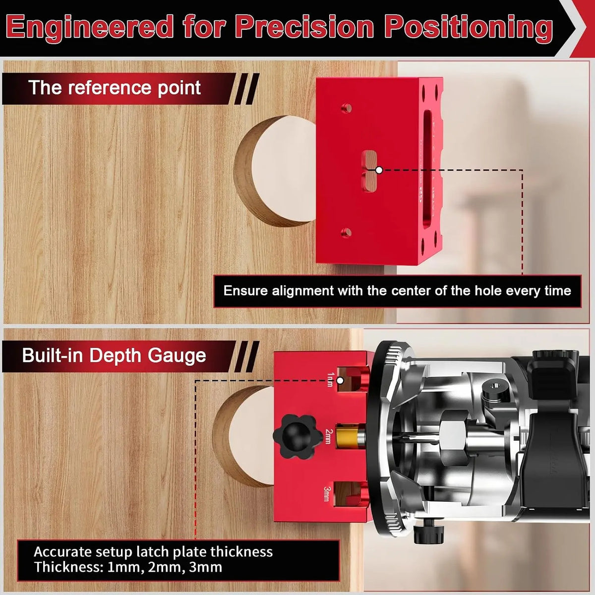 Mroace Aluminum Door Latch Mortise Router Jig