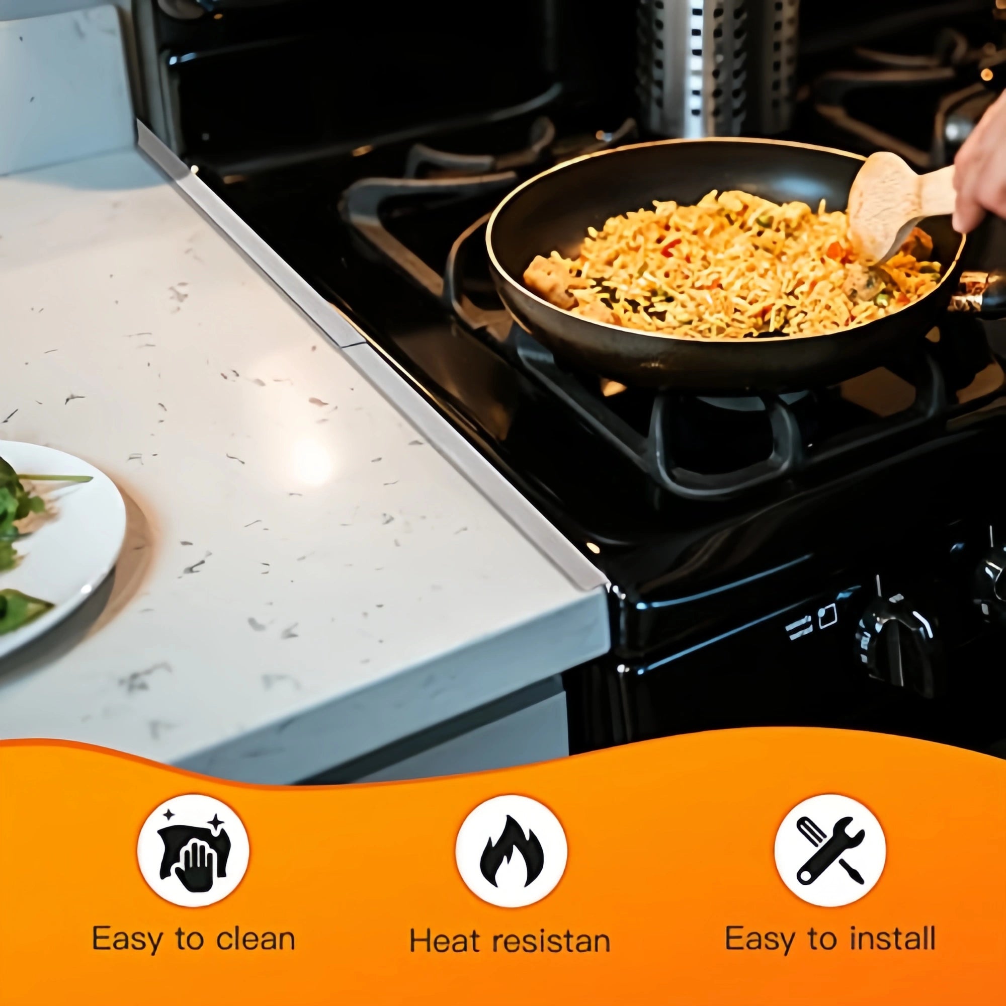 Mroace Heat Resistant Stainless Steel Stove Gap Cover