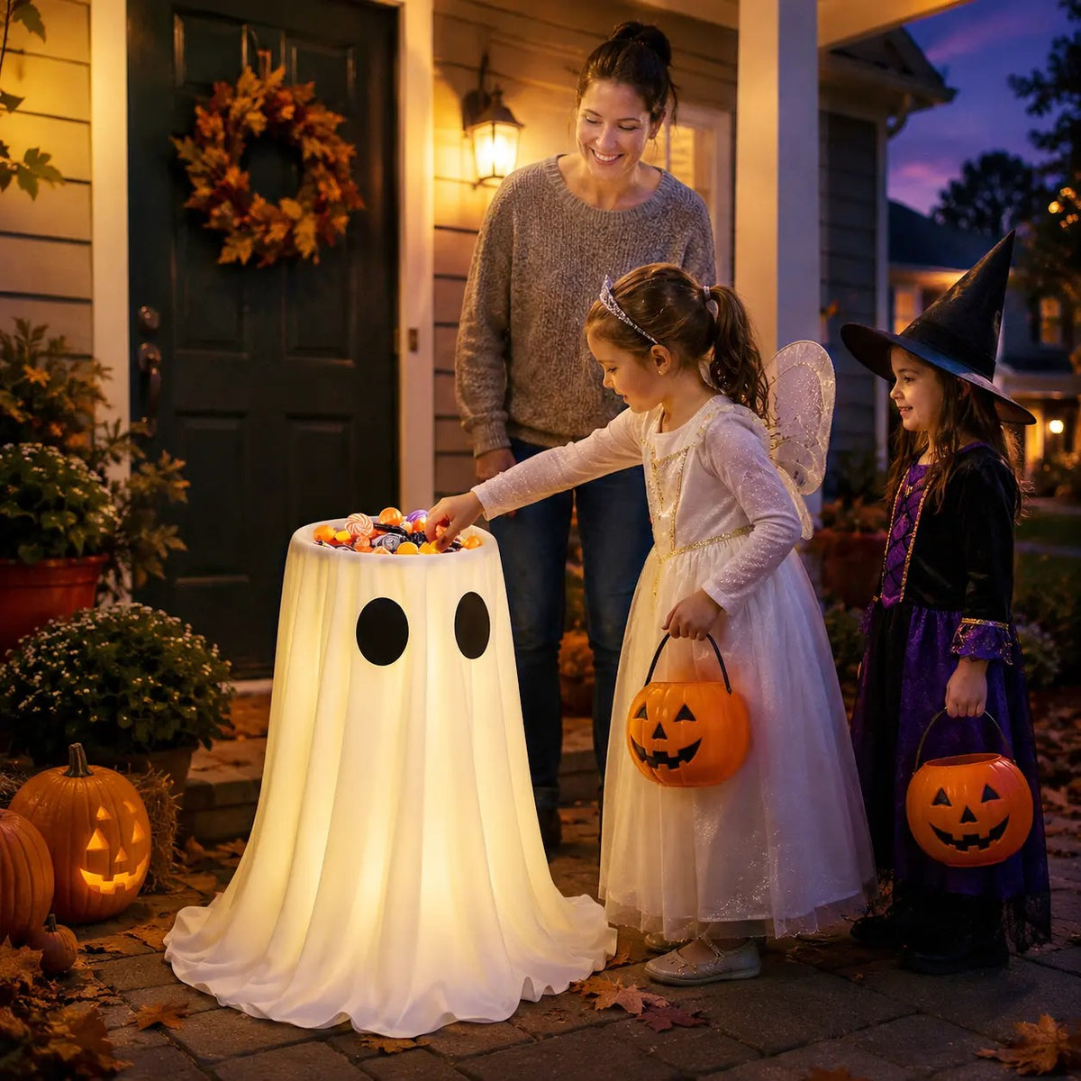 Mroace Glow In The Dark Ghost Candy Holder Bowl