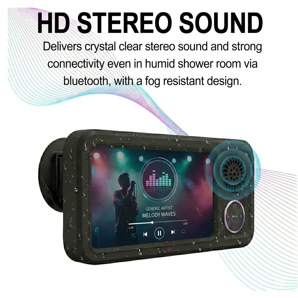 Mroace Waterproof Shower Phone Holder With Bluetooth Speaker