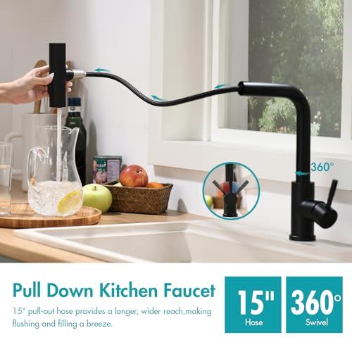 Mroace Pull Down Waterfall Kitchen Faucet