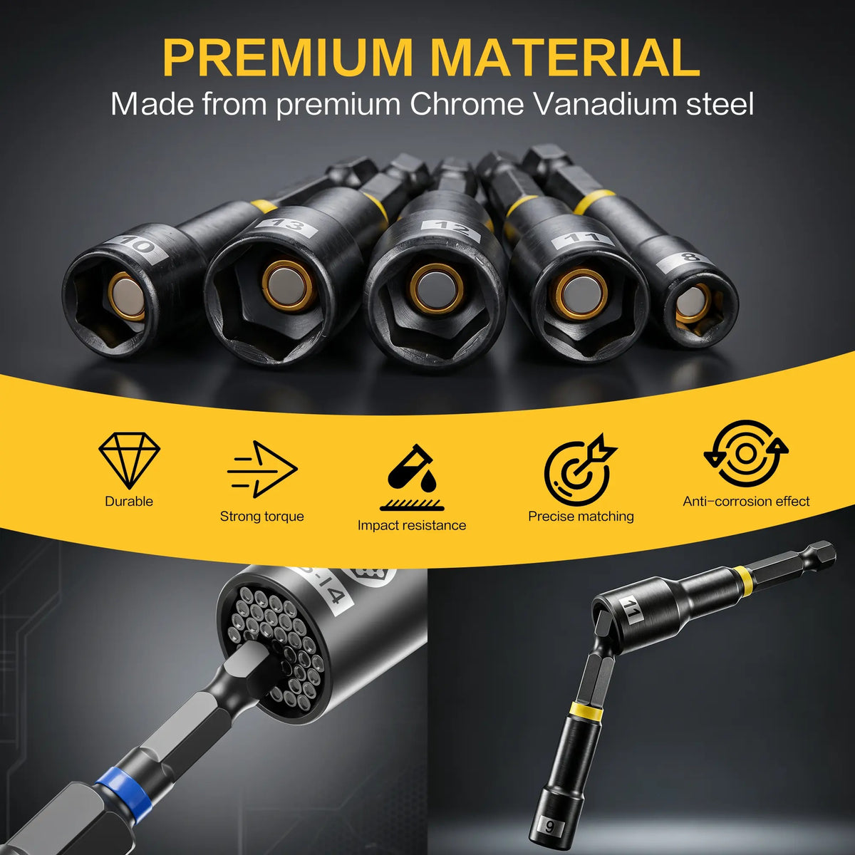 Mroace Heavy Duty Magnetic Nut Driver Set