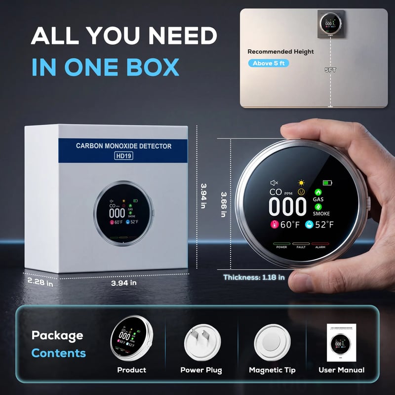 Mroace Portable Gas And Climate Safety Detector