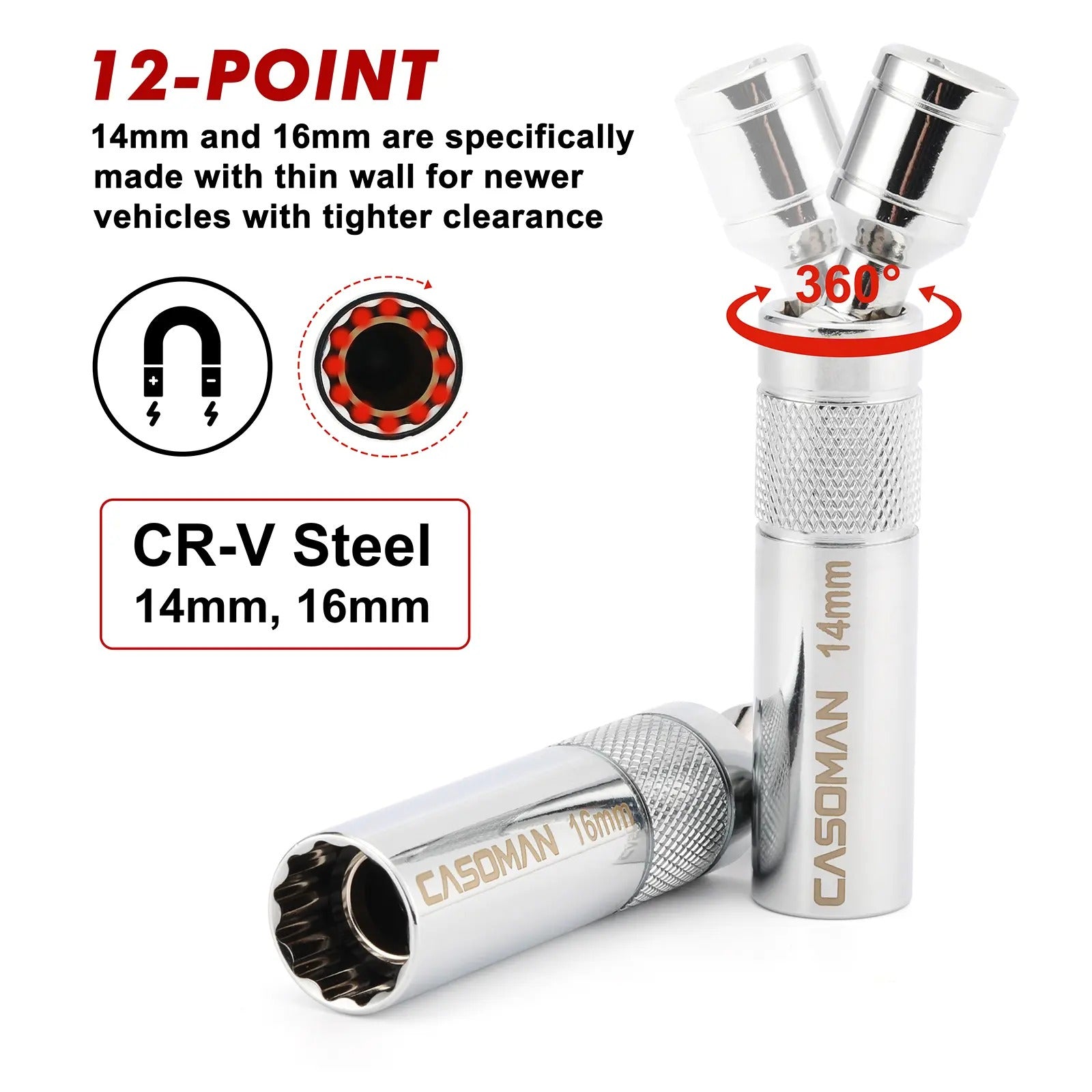 Mroace Magnetic Spark Plug Socket Set